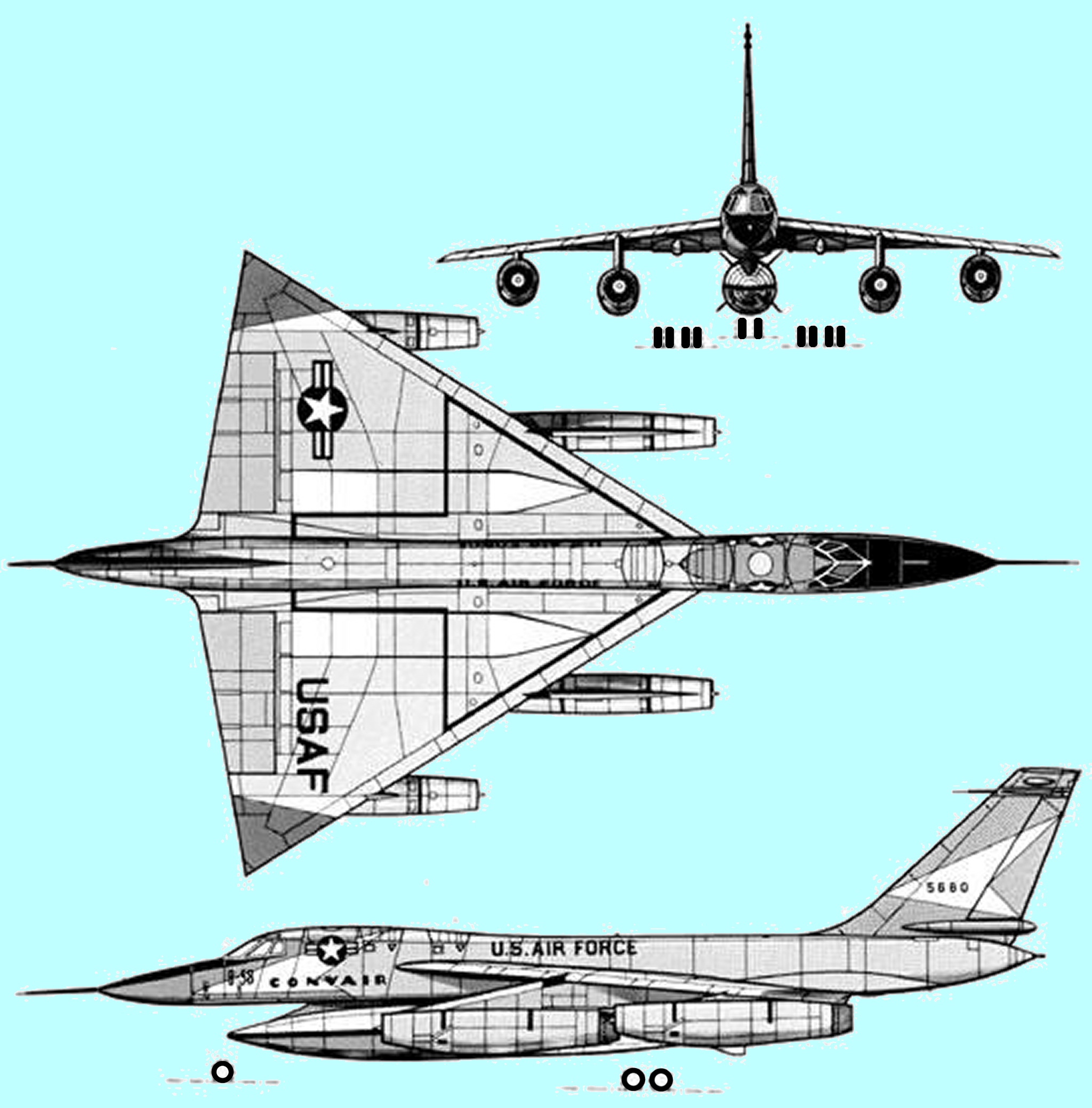 B-58 Hustler 3-way views